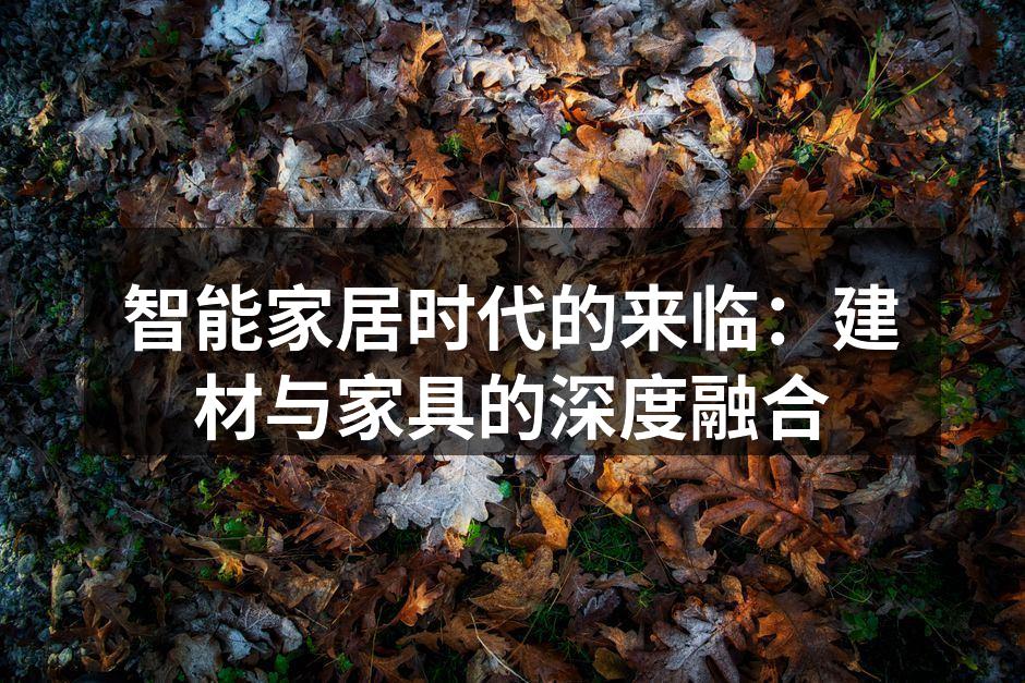 智能家居时代的来临：建材与家具的深度融合
